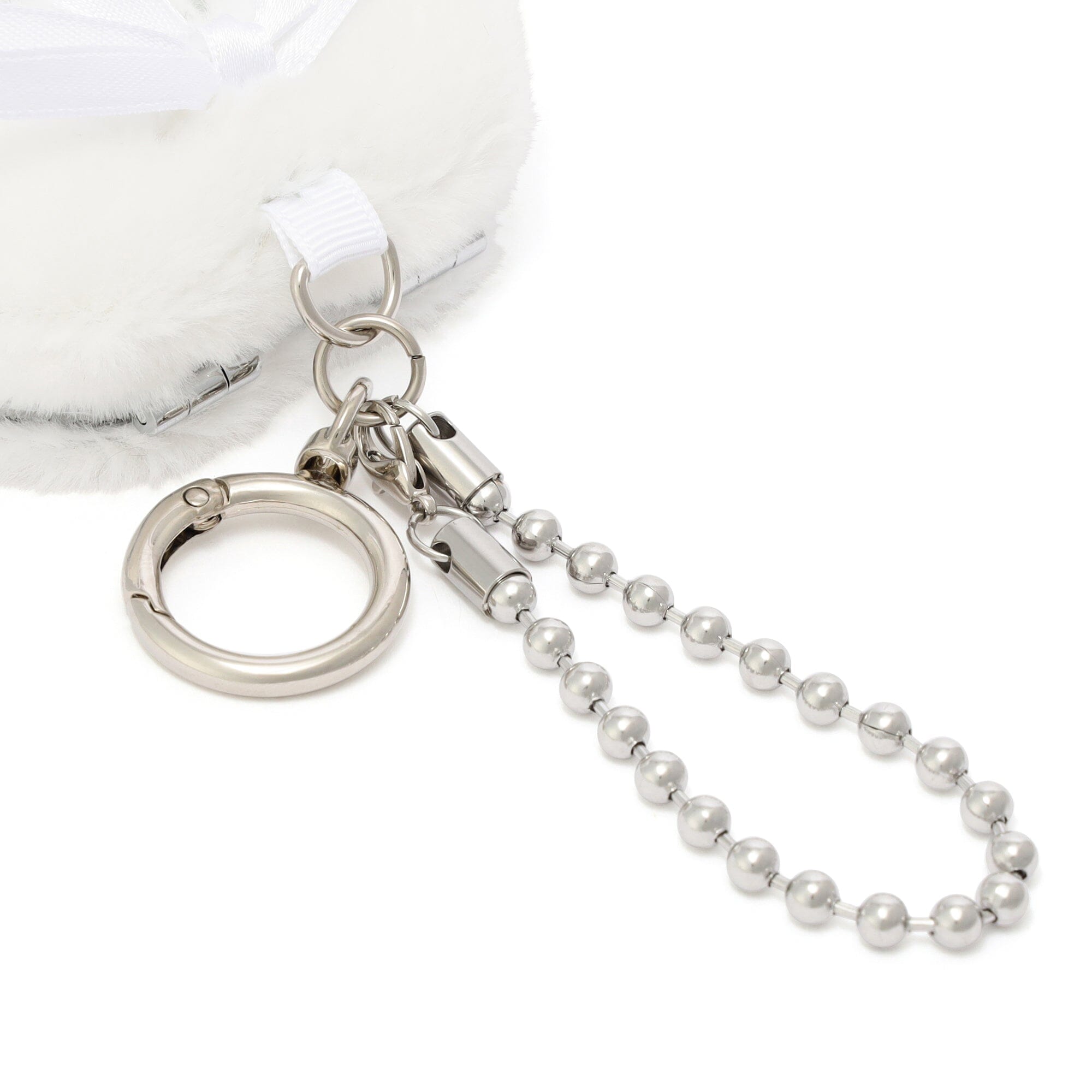 Eco Fur Mirror Charm White