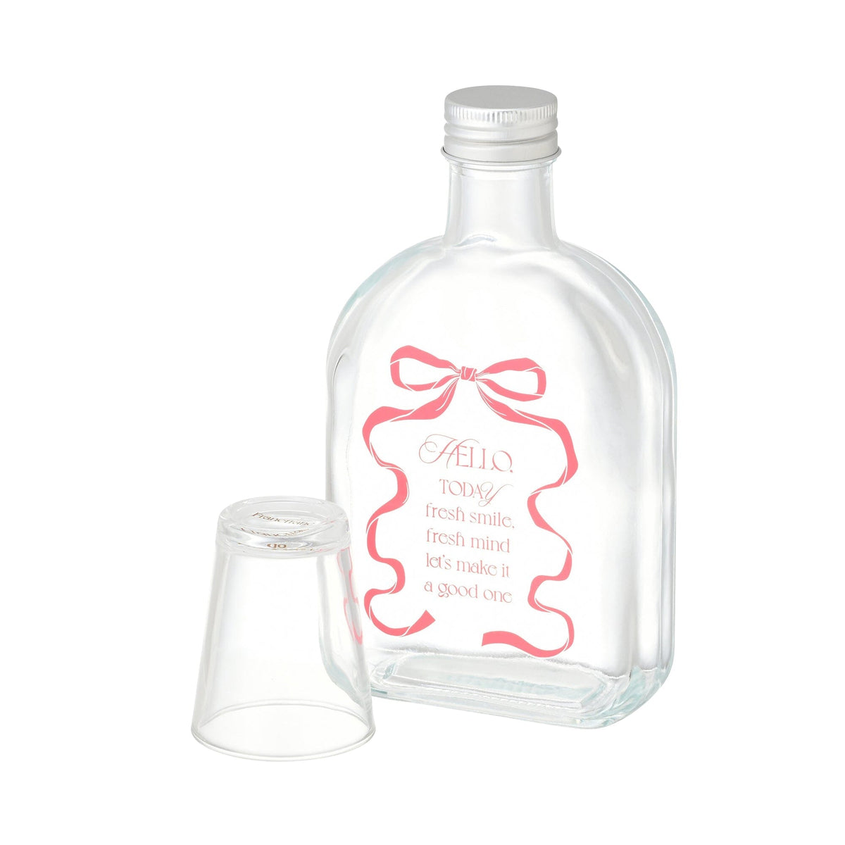 Mouthwash Bottle And Cup Pink