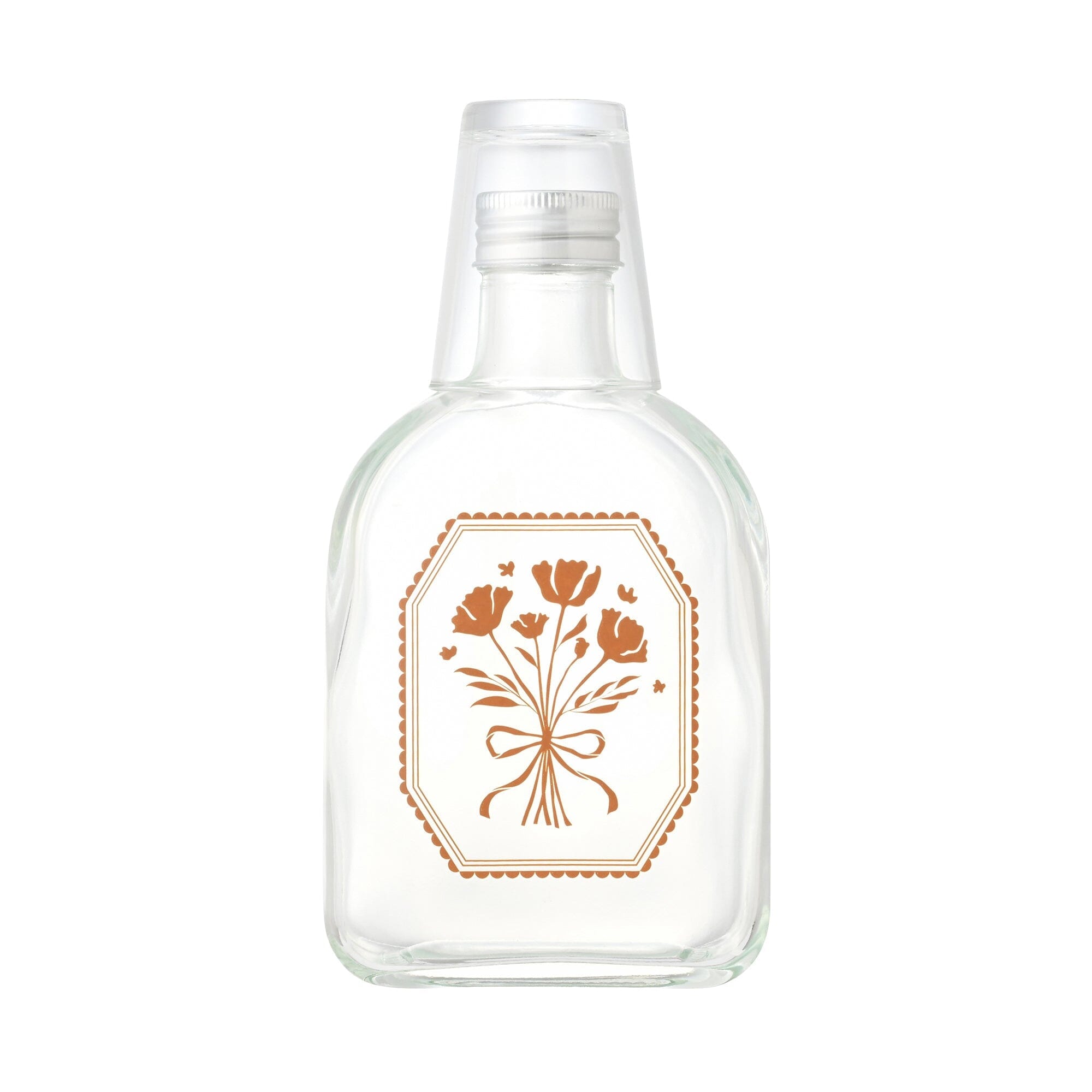 Mouthwash Bottle And Cup Brown