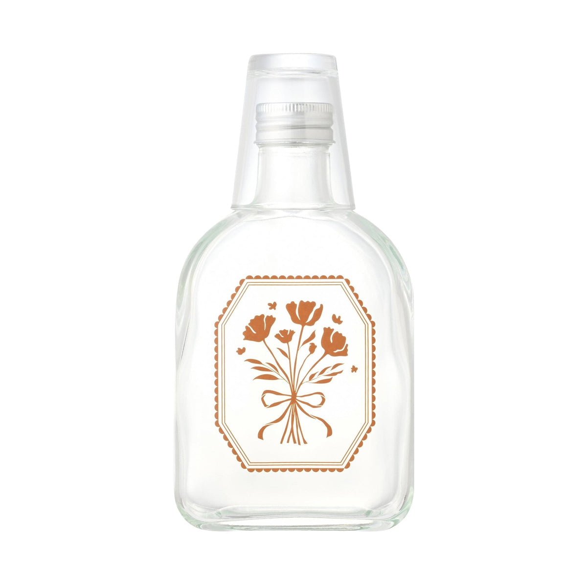 Mouthwash Bottle And Cup Brown