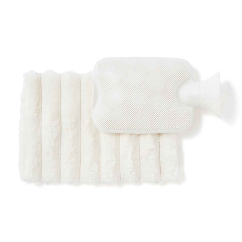 Hot Water Bottle With Cover  White