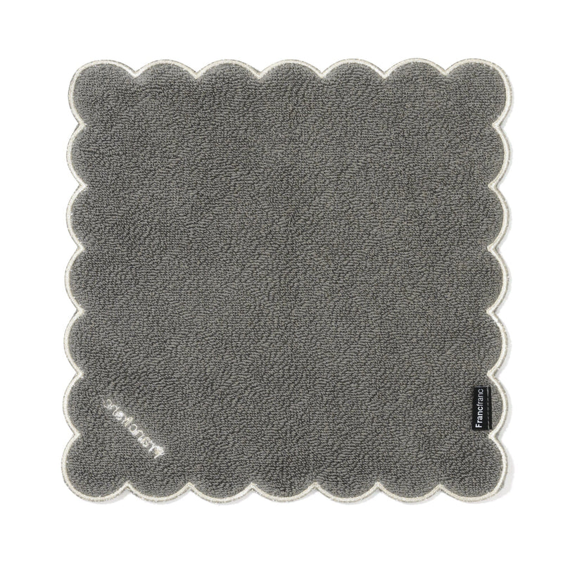 Quiltscallops Handkerchief Towel  Gray
