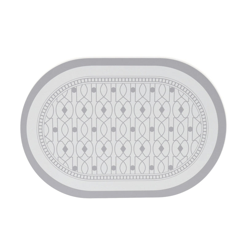 Soft Bath Mat with Diatomaceous Earth Oval Marble Light Grey