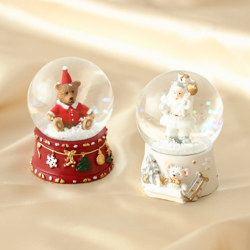 Christmas Handkerchief & Snow Globe Set - Bear