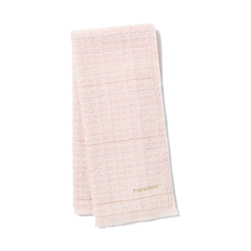 Antibacterial and deodorizing tweed pattern face towel, pink