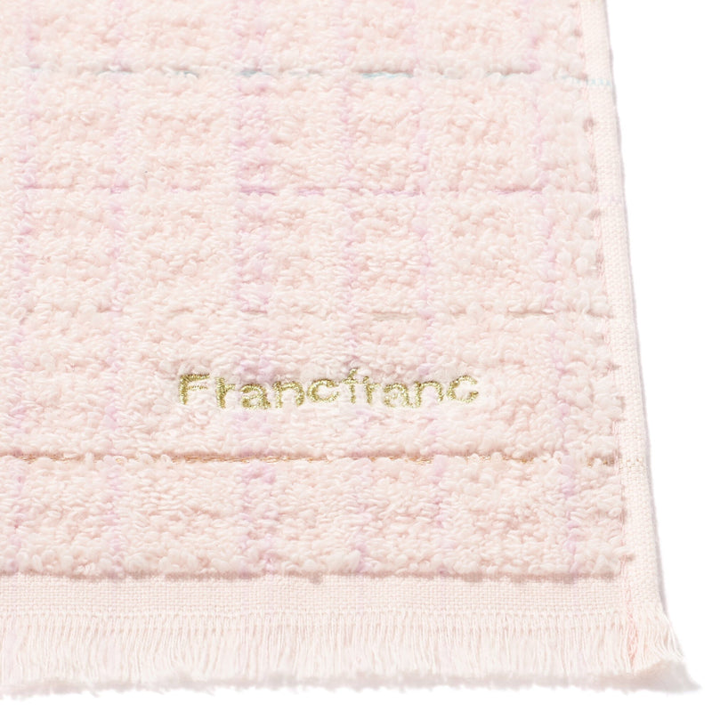 Antibacterial and deodorizing tweed pattern face towel, pink