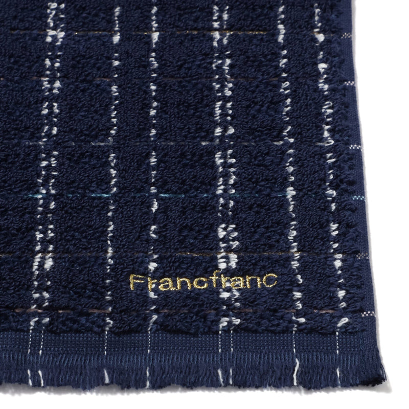 Antibacterial and deodorizing tweed pattern bath towel, navy