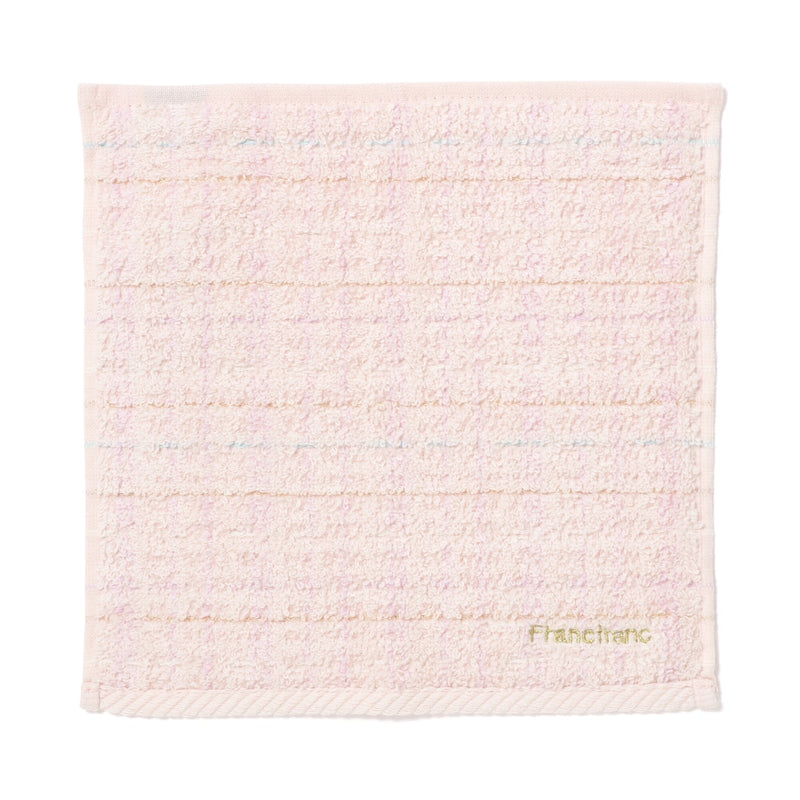 Antibacterial and deodorizing tweed pattern handkerchief towel, pink