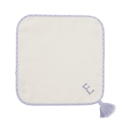 Initial Mini Handkerchief Towel E Purple