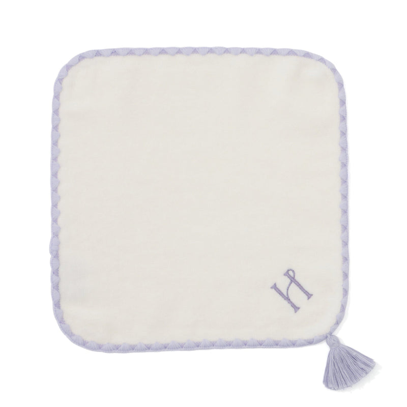 Initial Mini Handkerchief Towel H Purple