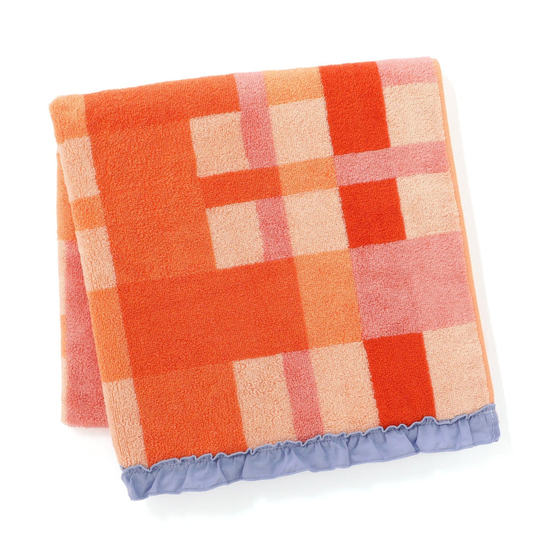 Check Bath Towel Orange