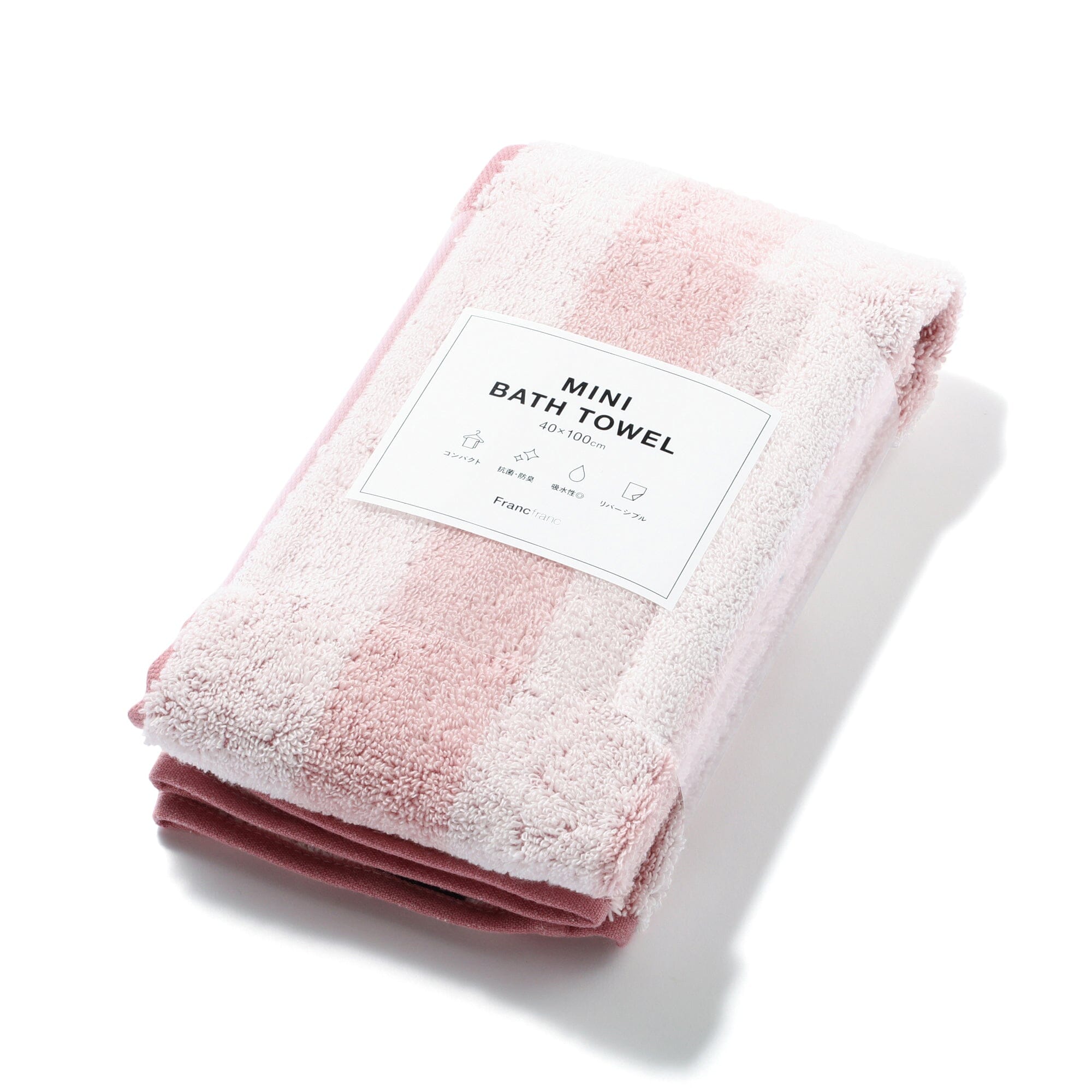Mini Bath Towel Stripe  Pink