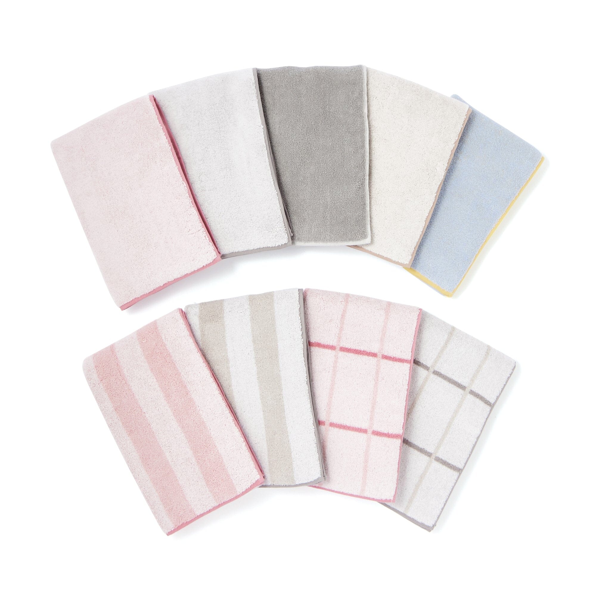 Mini Bath Towel Stripe  Light Gray