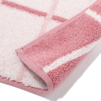 Mini Bath Towel Plaid  Pink