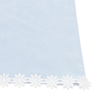 Ballot Antibacterial and Deodorizing Handkerchief Small Flower Lace Light Blue
