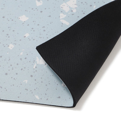 Diatomaceous Earth Soft Bath Mat Semi-Circular Terrazzo Light Blue