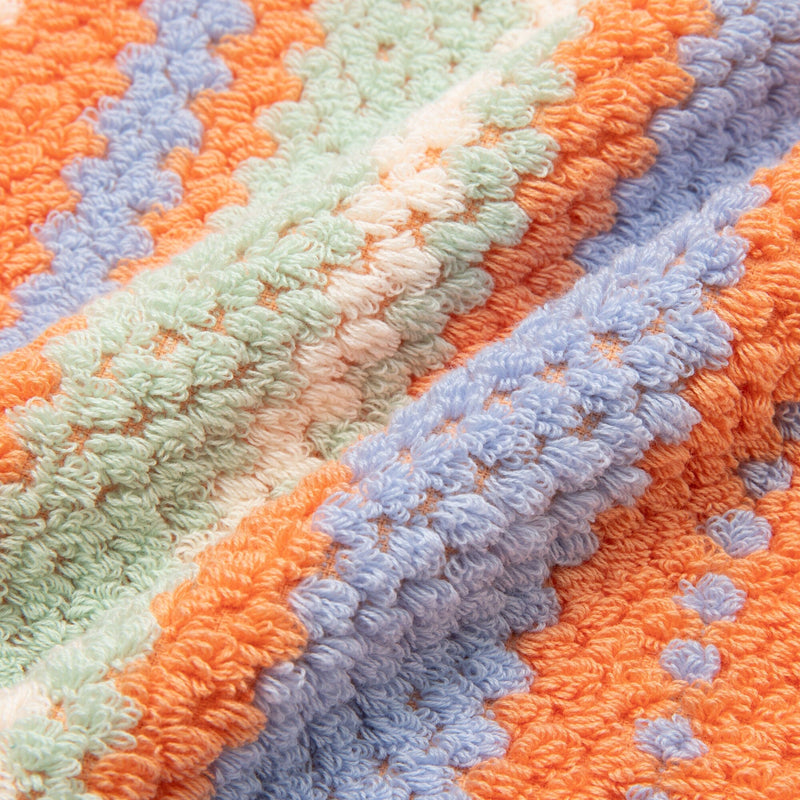 Antibacterial and Deodorizing Cozy Jacquard Bath Towel Orange