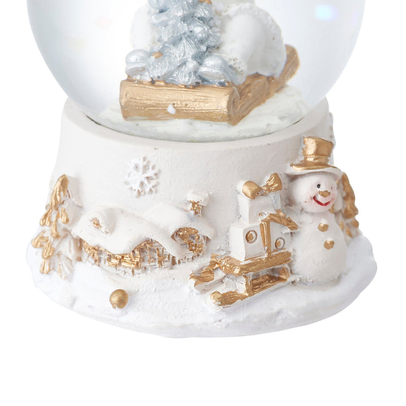Christmas Handkerchief & Snow Globe Set - Santa White