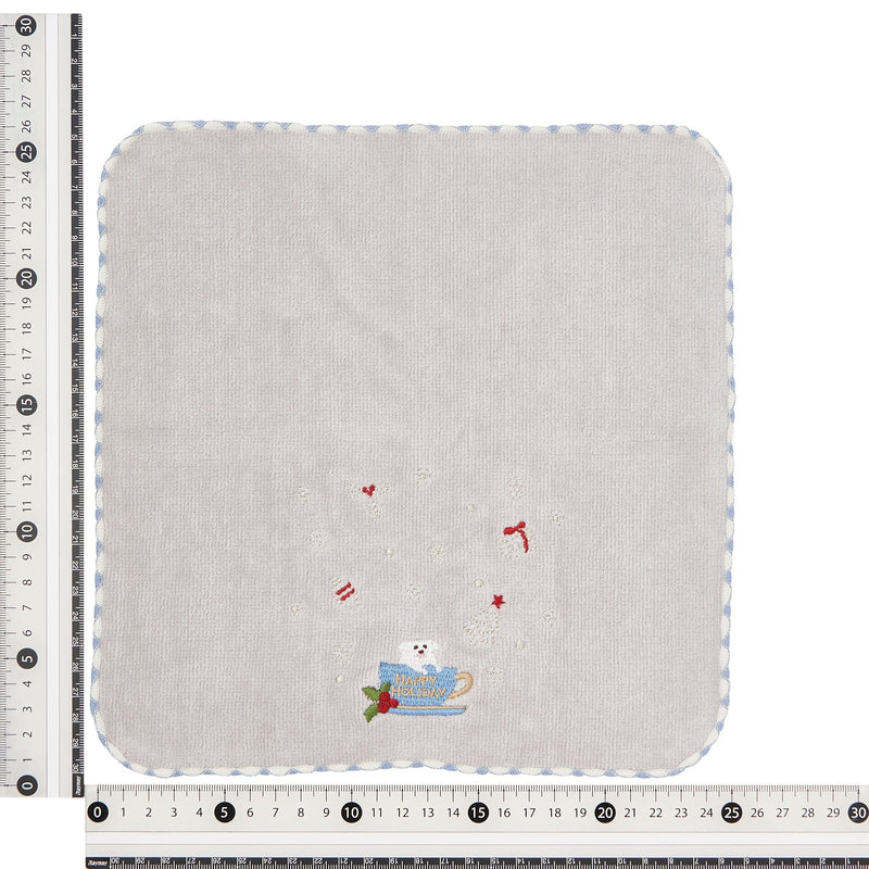 Christmas Handkerchief & Snow Globe Set Tree Light Blue