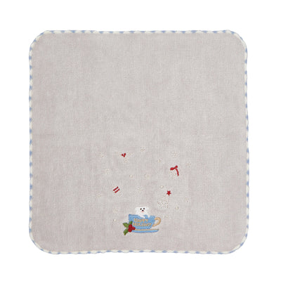 Christmas Handkerchief & Snow Globe Set Tree Light Blue