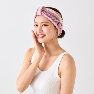 Antibacterial and Deodorizing Cozy Jacquard Hairband Pink