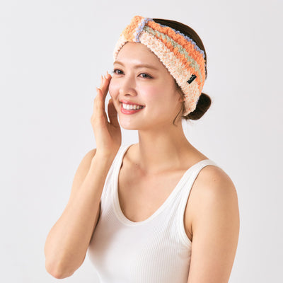 Antibacterial and Deodorizing Cozy Jacquard Hairband Orange