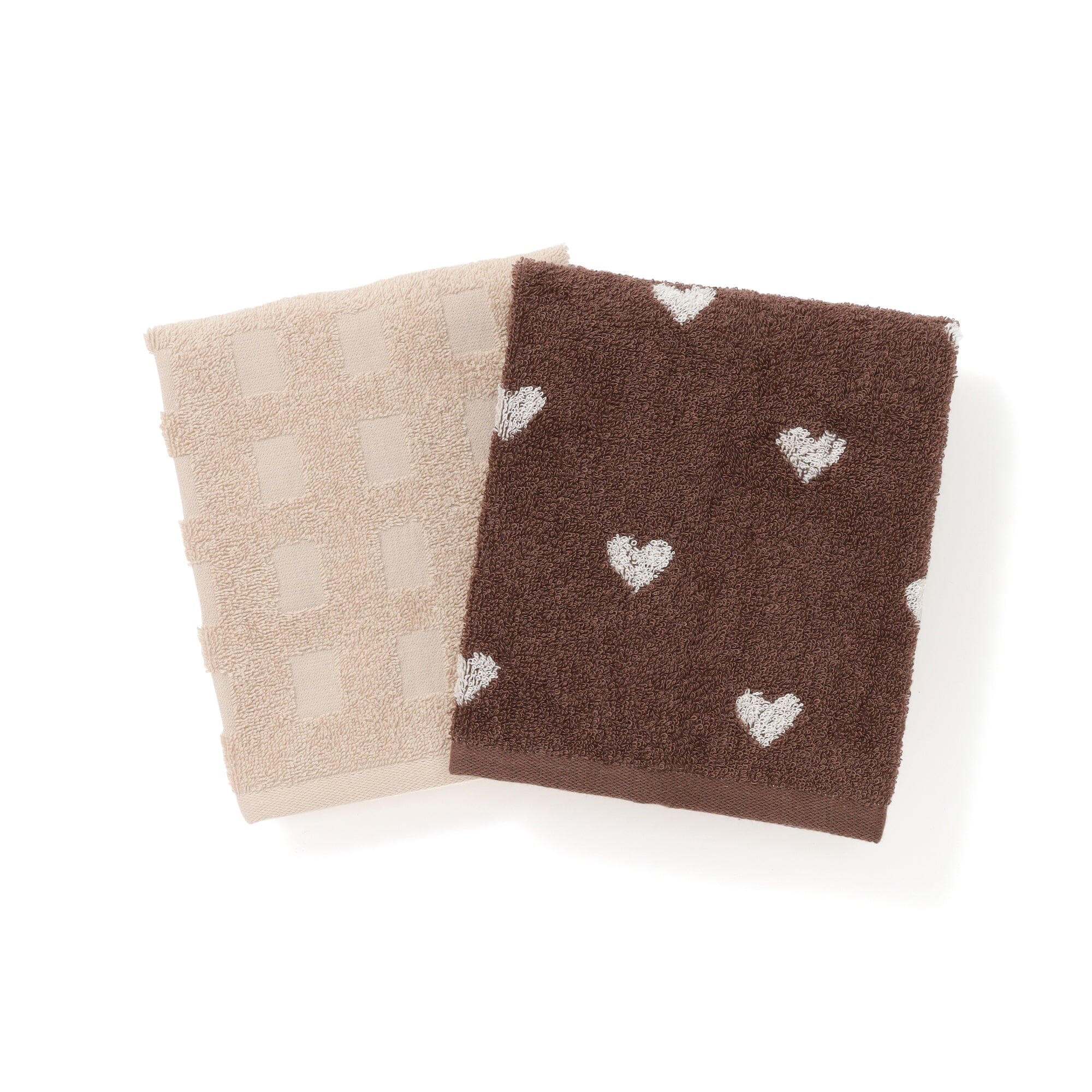 Vale Set Face Towel Mini Heart Brown