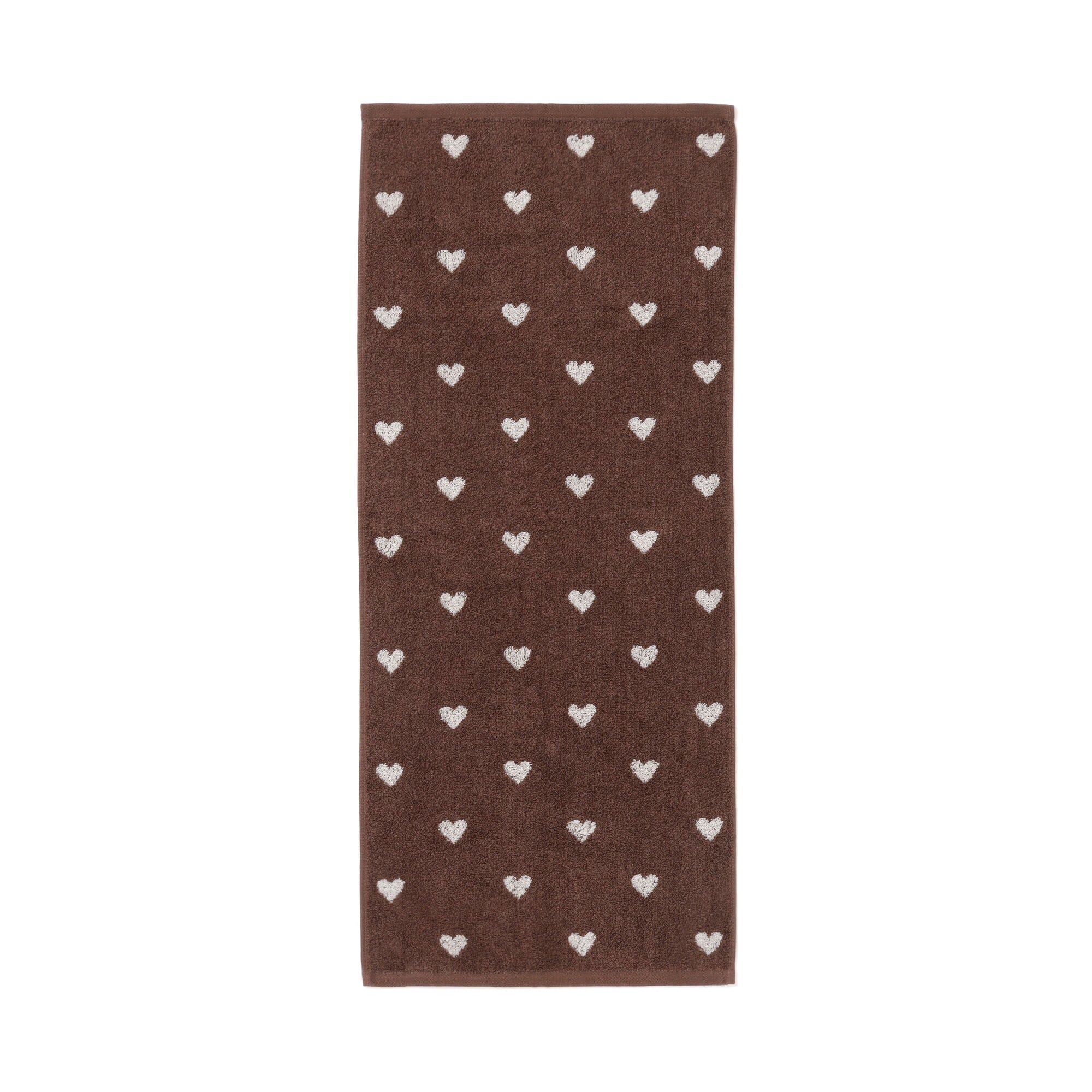 Vale Set Bath Towel Mini Heart Brown