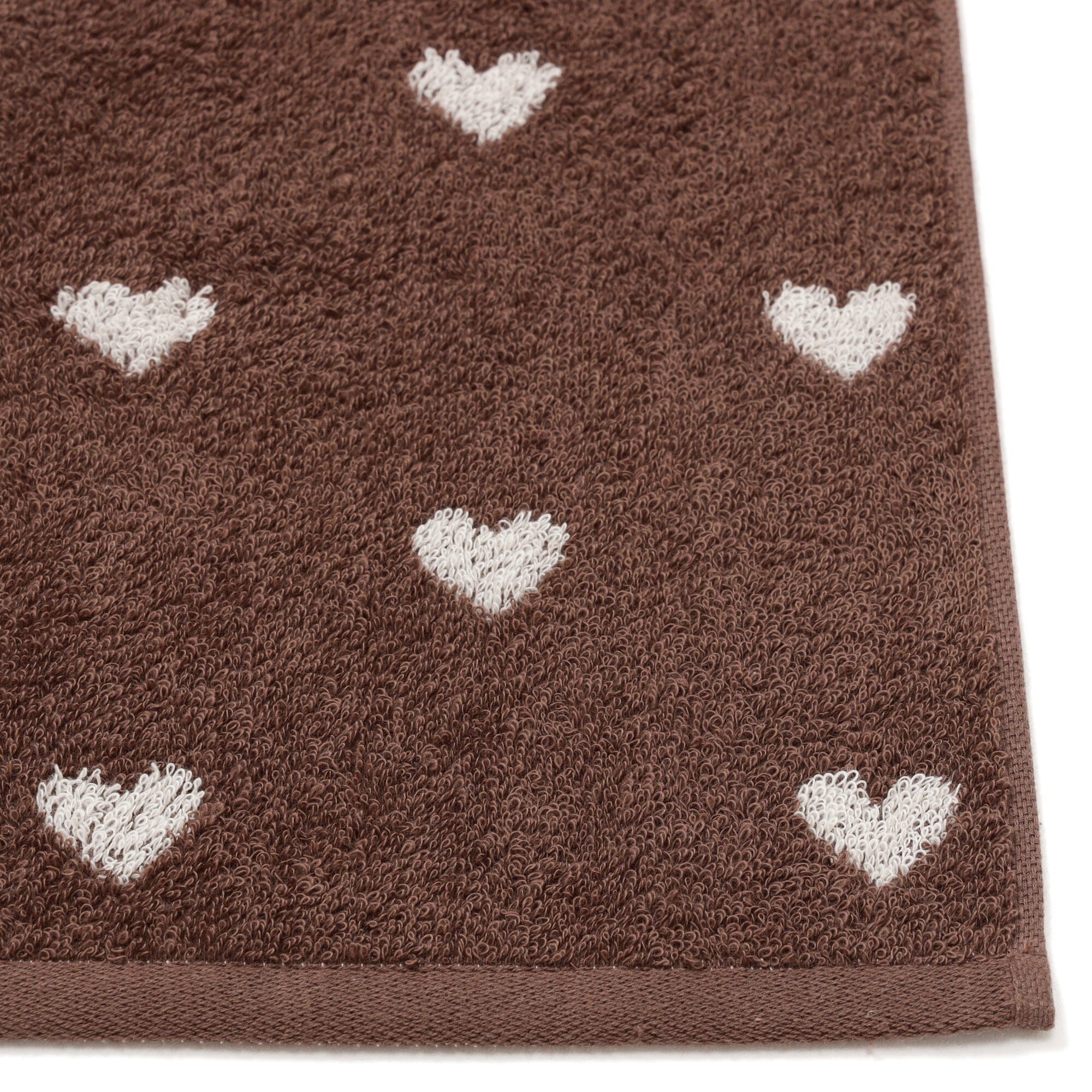 Vale Set Bath Towel Mini Heart Brown