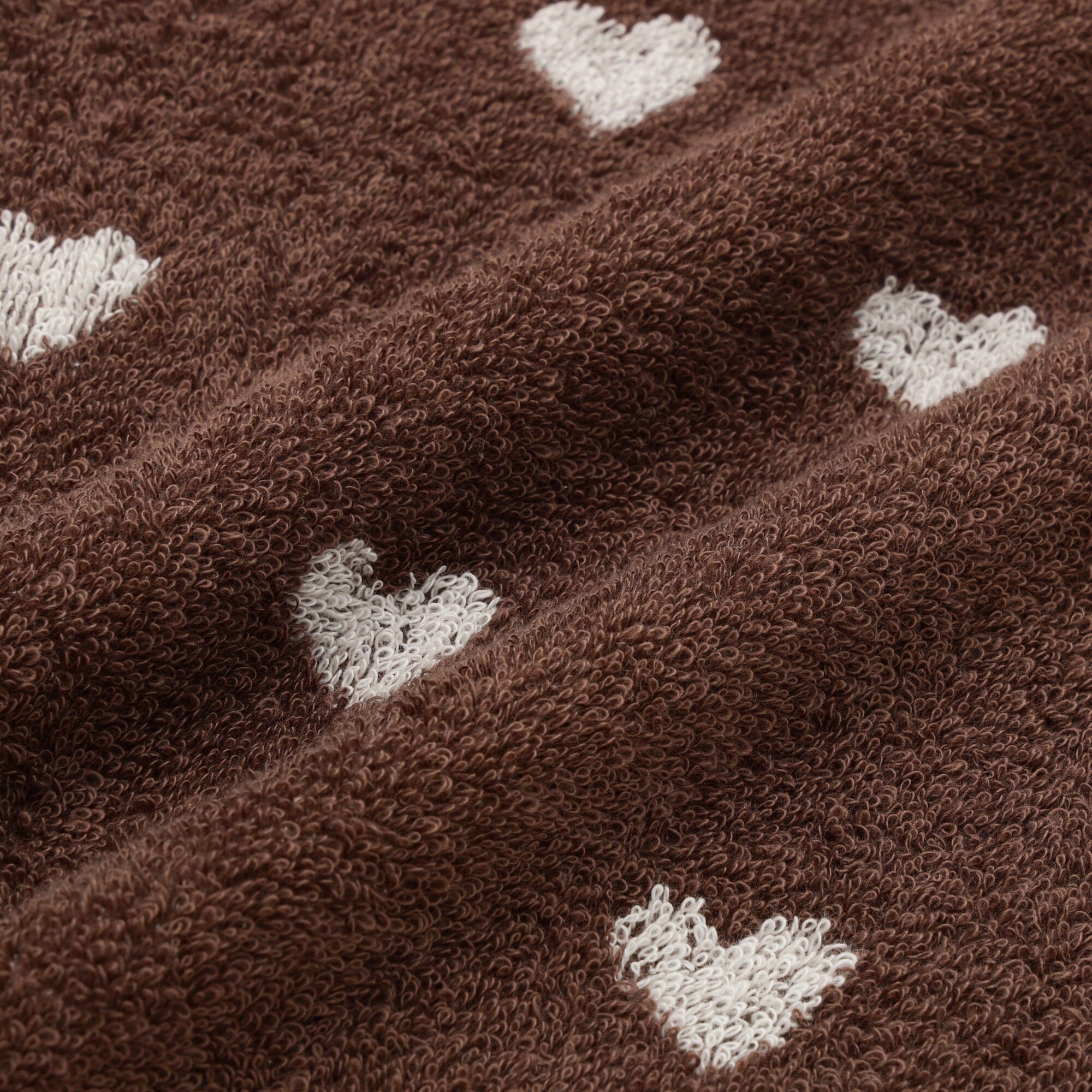 Vale Set Bath Towel Mini Heart Brown