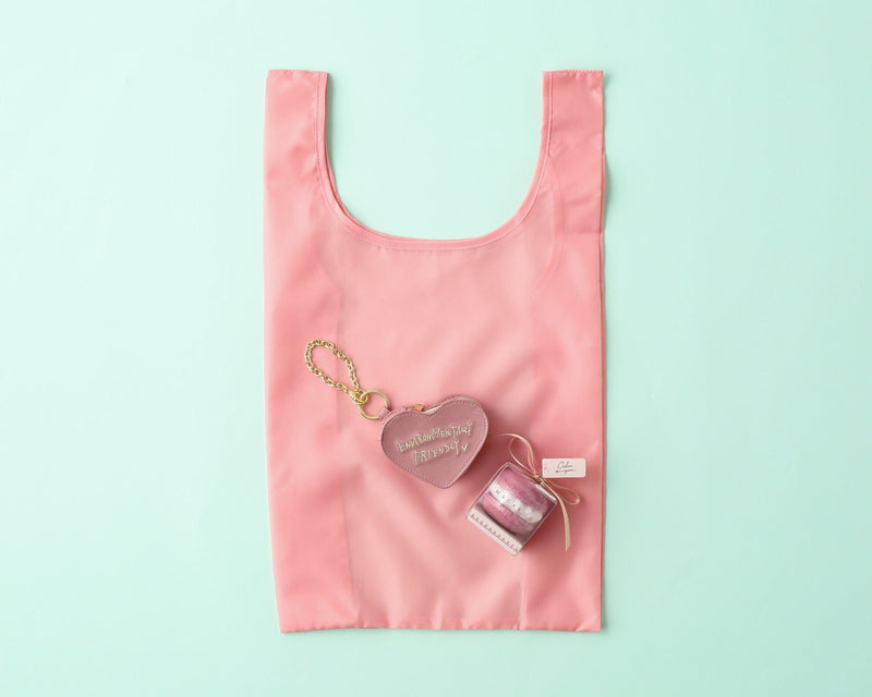 Bag Charm Eco Bag Heart Pink