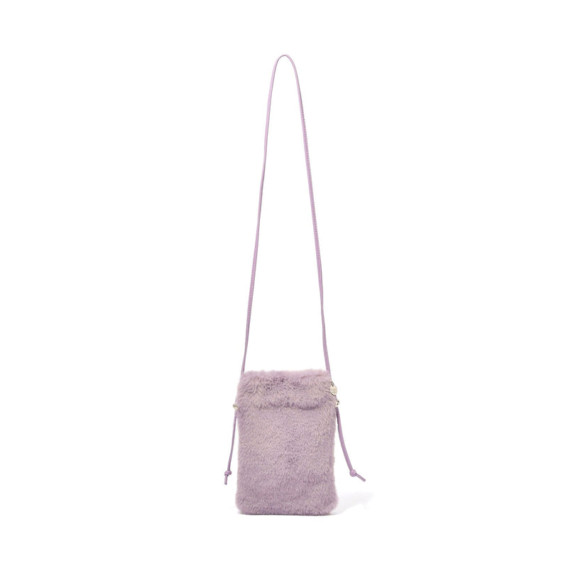 Fur Smartphone Shoulder Bag Purple