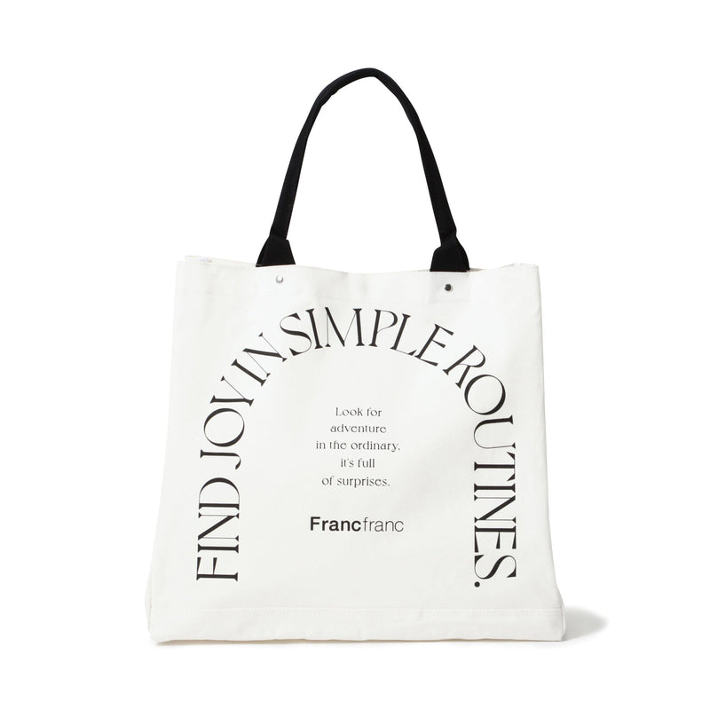 Logo Tote Bag 2 Typography Large Ivory
