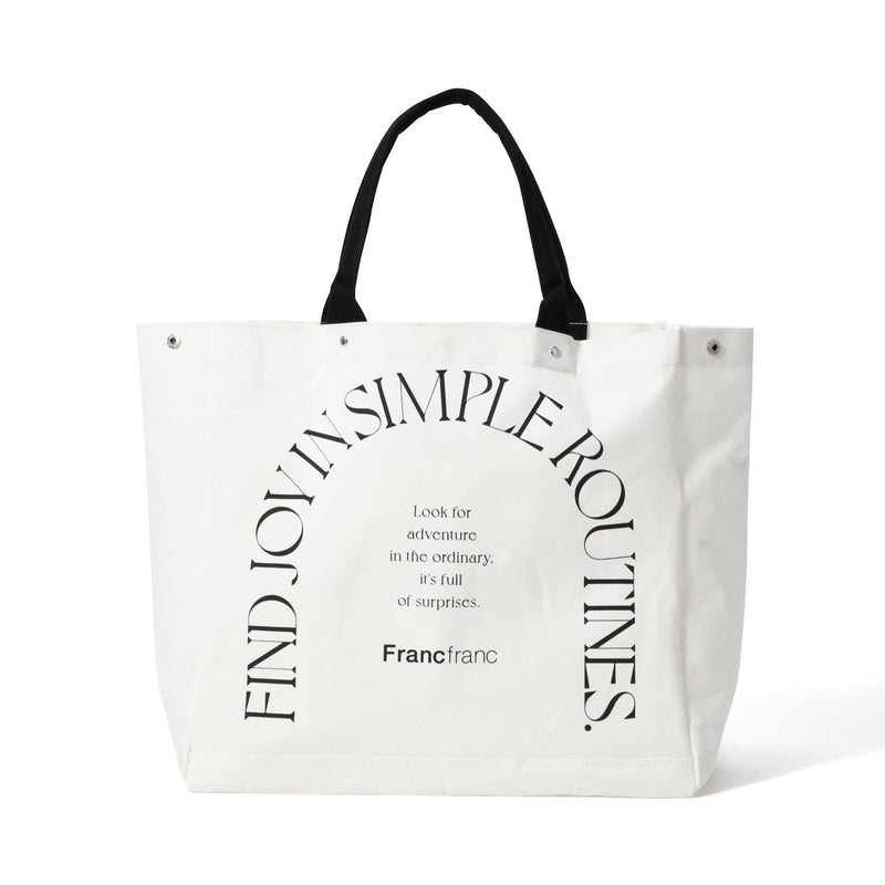 Logo Tote Bag 2 Typography Large Ivory