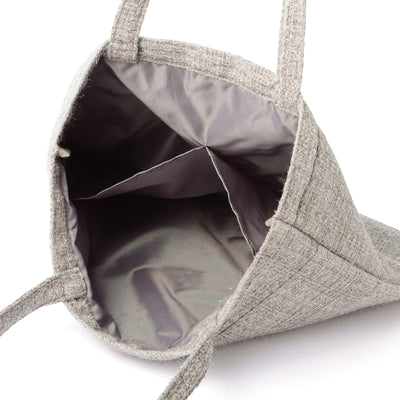 Logo Tote Bag Tweed Small Gray