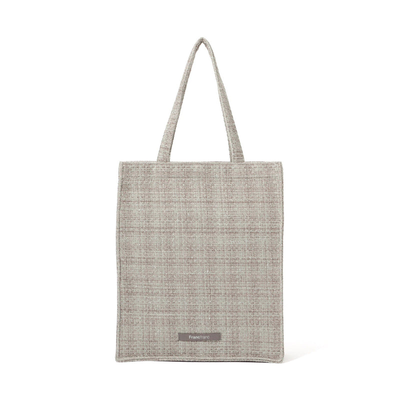 Logo Tote Bag Tweed Medium Gray