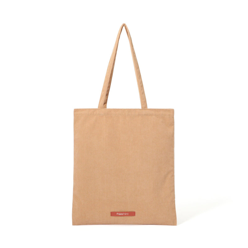 Logo Tote Bag Corduroy Small Beige