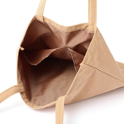 Logo Tote Bag Corduroy Small Beige