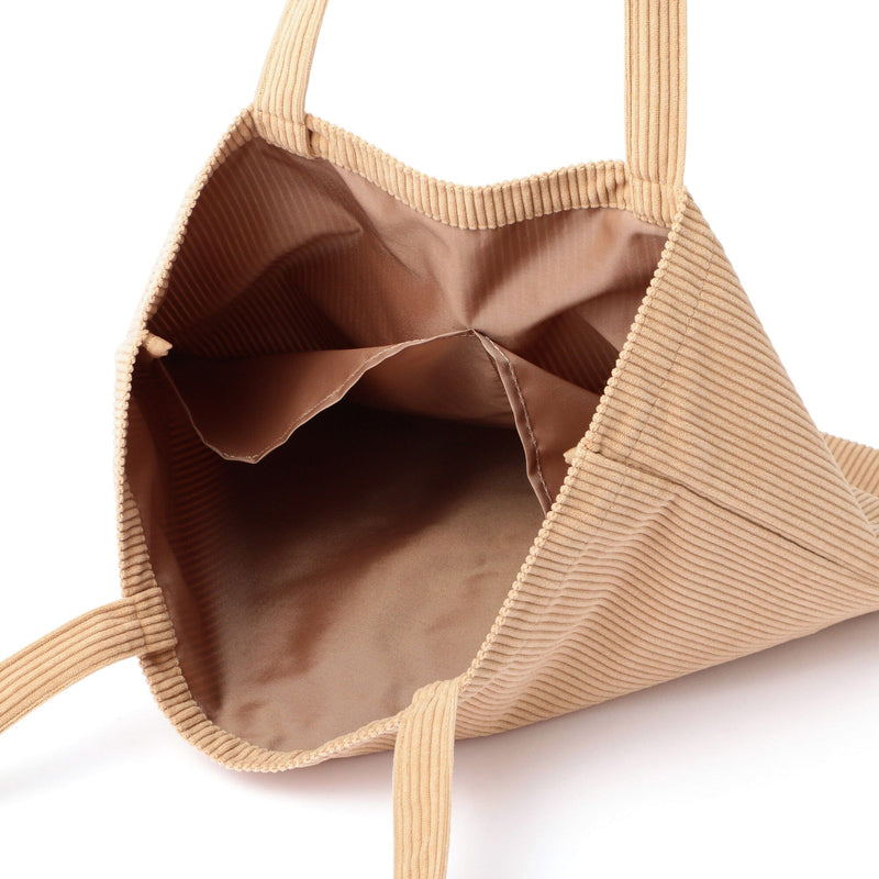 Logo Tote Bag Corduroy Small Beige