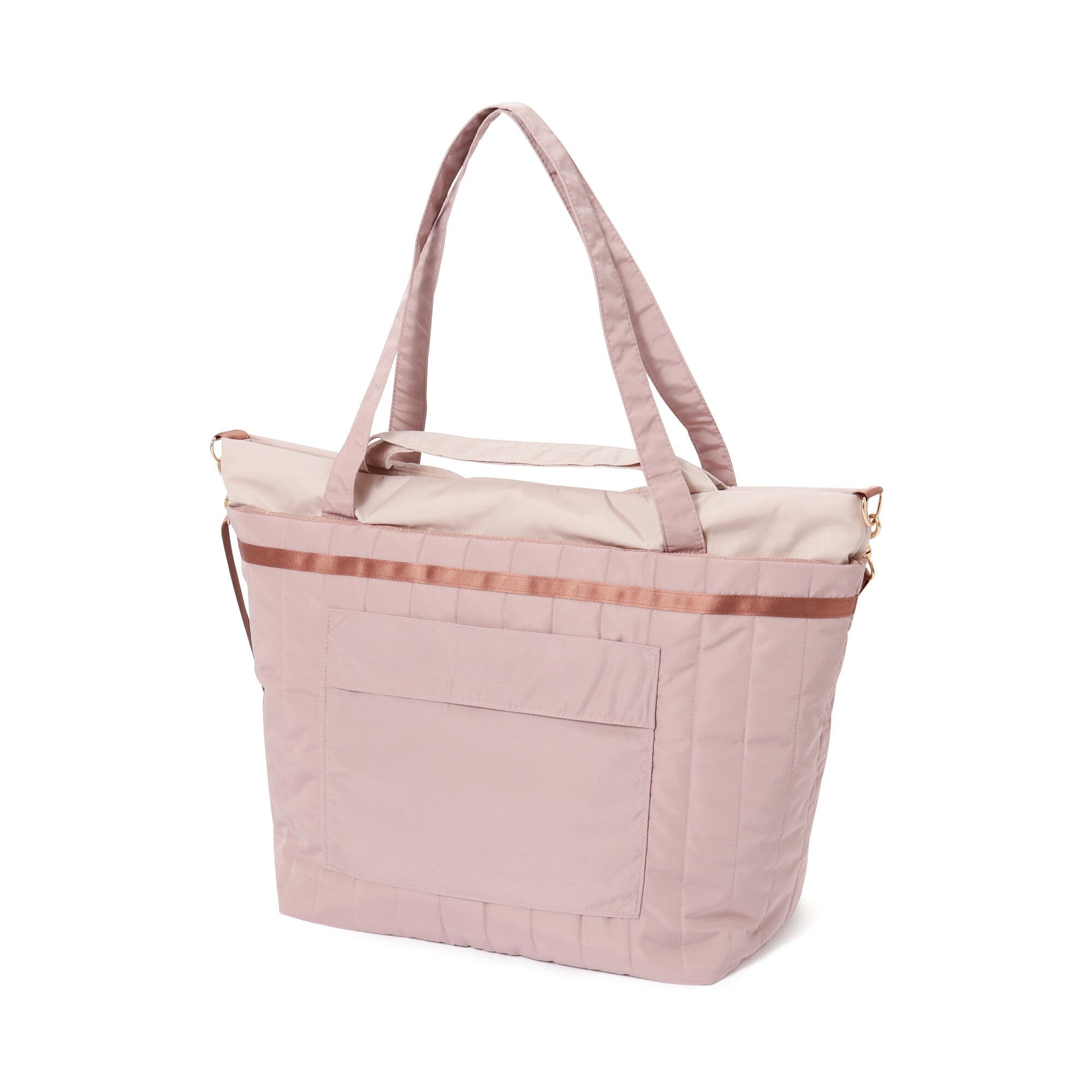 Bicolor Travel Bag  Pink x Brown