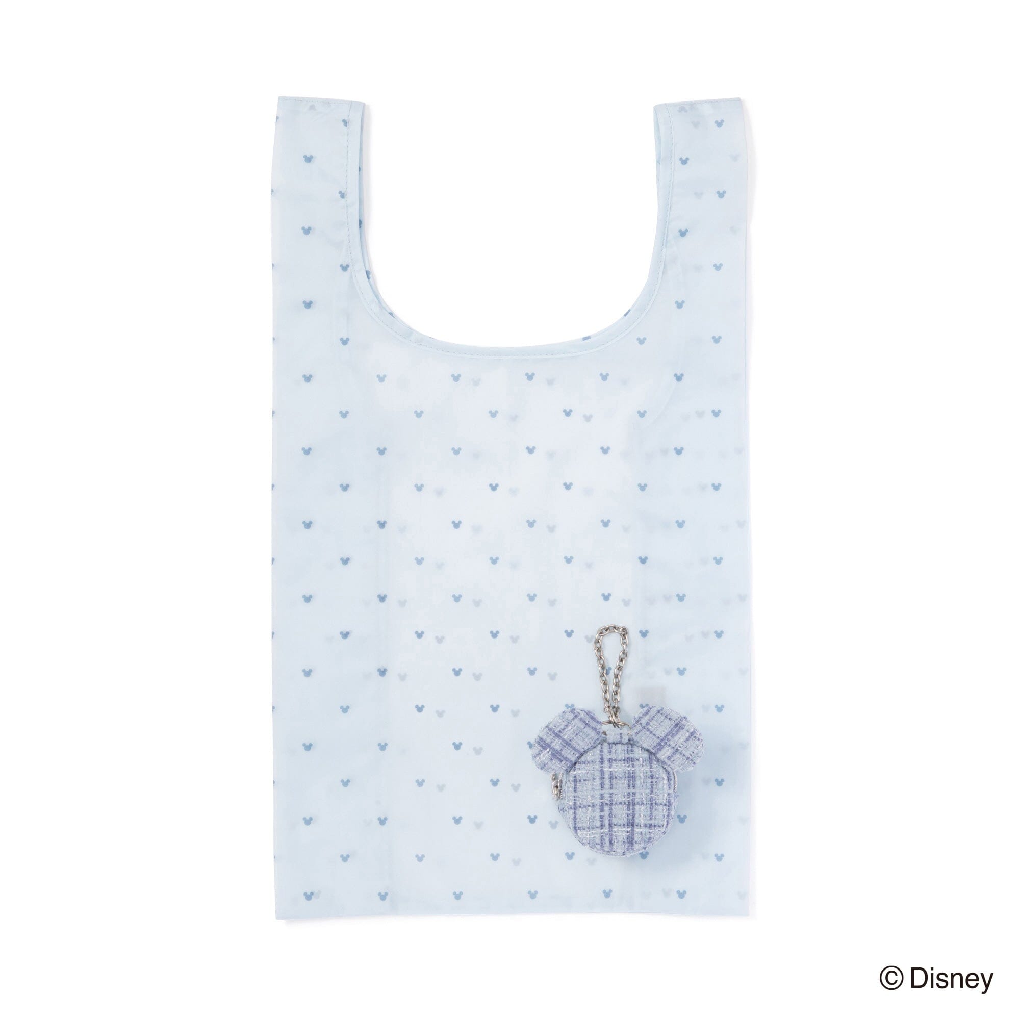 Disney Mickey Face Bag Charm Eco Bag Light Blue