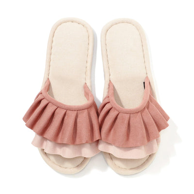 Double Frills Room shoes  Pink