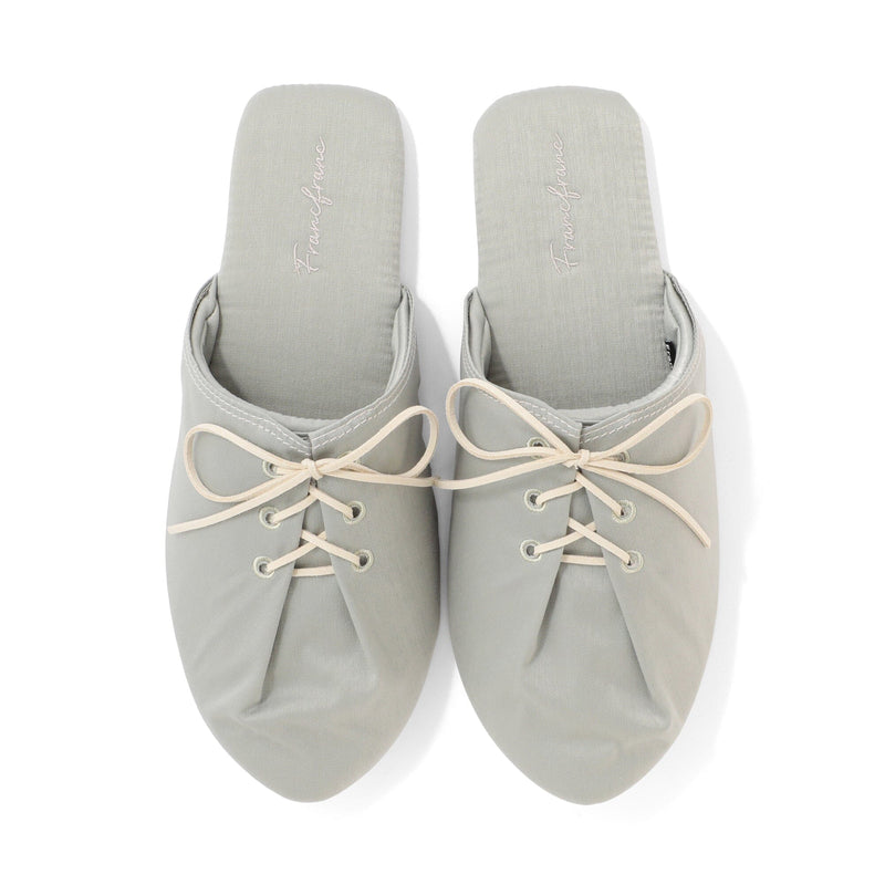 Satin Laceup Room Shoes Mint