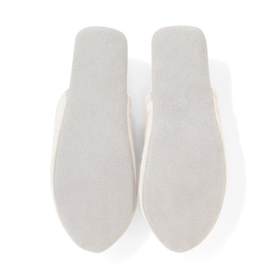 Satin Laceup Room Shoes Ivory