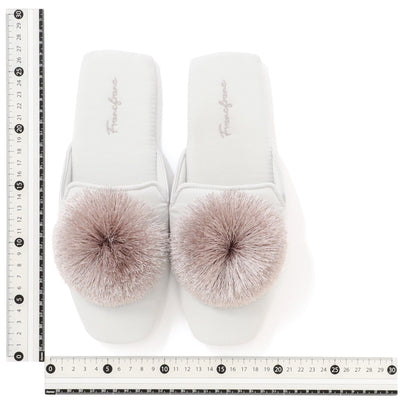 Round Tassel Room Shoes Light Gray
