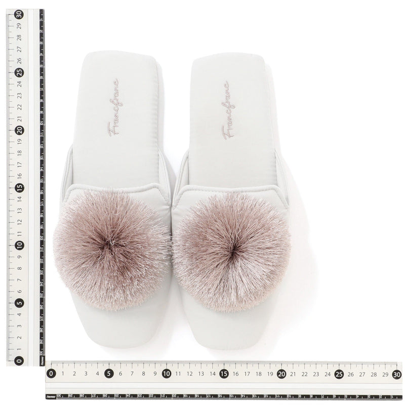 Round Tassel Room Shoes Light Gray