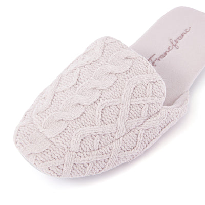 Cable Knit Room Shoes Light Pink