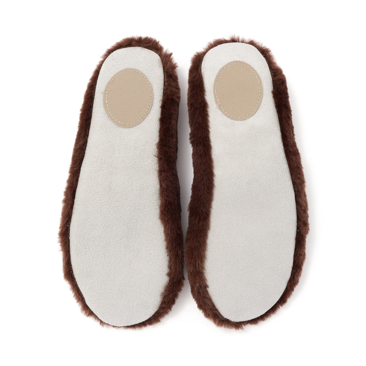 Pocketable Eco Fur Room Shoes Brown
