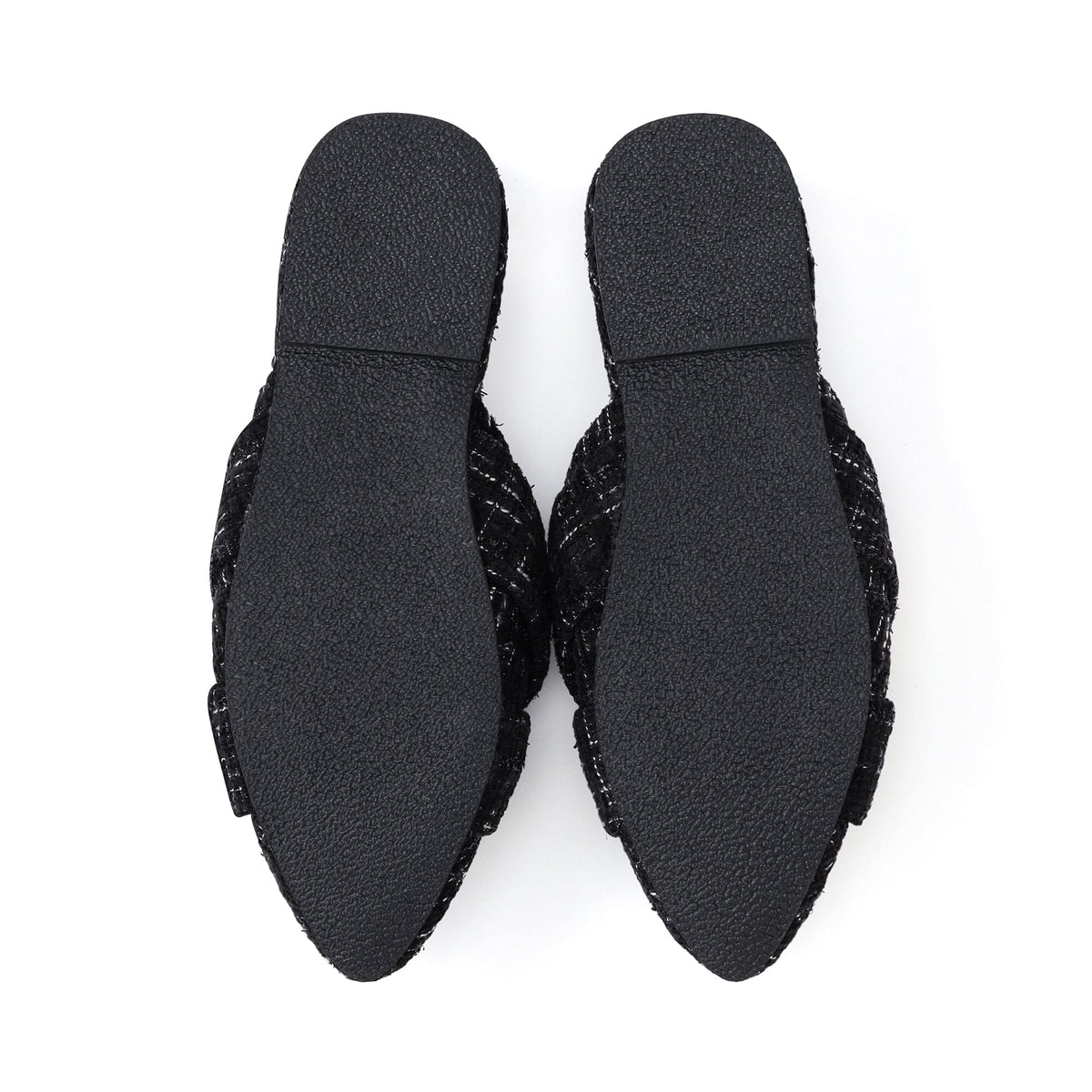 Cross Tweed Room Shoes Black