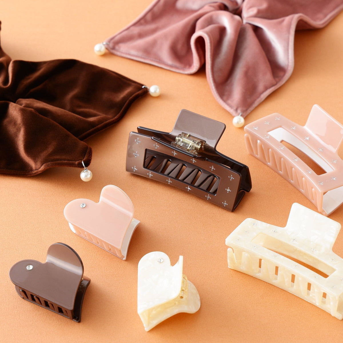 Heart Hair Clip Brown